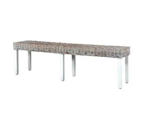 Suoliukas, Baltas, 160cm Kubu Ratanas Ir Mango Masyvas