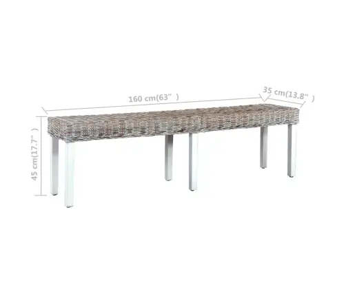 Suoliukas, Baltas, 160cm Kubu Ratanas Ir Mango Masyvas