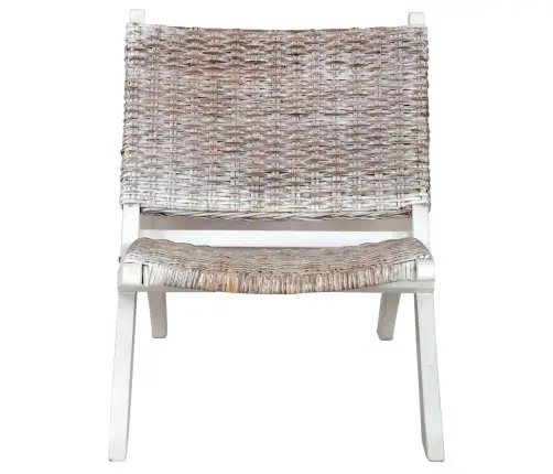 Poilsio Kėdė, Balta, Kubu Ratanas Ir Raudonmedžio Masyvas