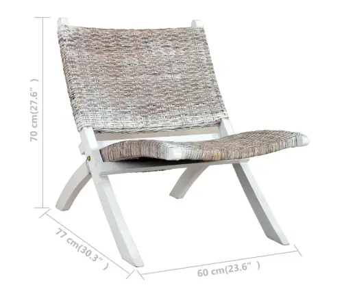 Poilsio Kėdė, Balta, Kubu Ratanas Ir Raudonmedžio Masyvas