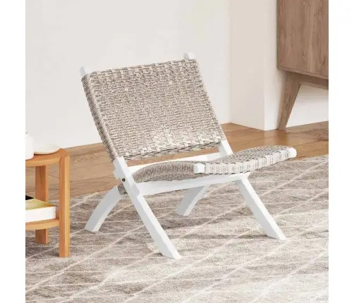 Atpūtas Krēsls, Balts, Dabīga Kubu Rotangpalma, Sarkankoks Vidaxl