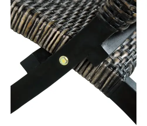 Atpūtas Krēsls, Melns, Dabīga Kubu Rotangpalma, Sarkankoks Vidaxl