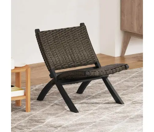 Atpūtas Krēsls, Melns, Dabīga Kubu Rotangpalma, Sarkankoks Vidaxl
