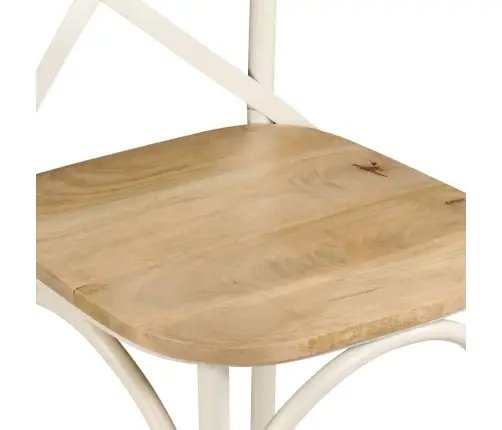 Virtuves Krēsli, 4 Gab., Balts Mango Masīvkoks Vidaxl