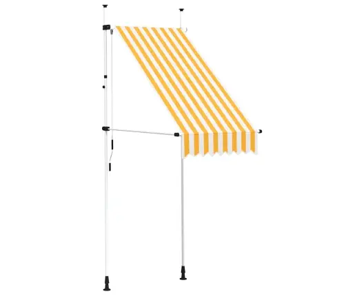 Izvelkama Markīze, 100 Cm, Manuāla, Oranža Ar Baltām Svītrām Vidaxl