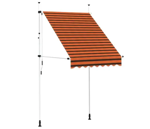 Izvelkama Markīze, Manuāla, 150 Cm, Oranža Un Brūna Vidaxl