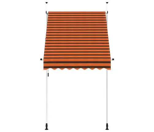 Izvelkama Markīze, Manuāla, 150 Cm, Oranža Un Brūna Vidaxl