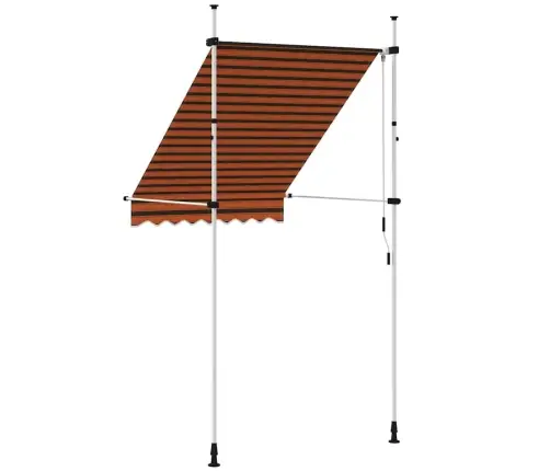 Izvelkama Markīze, Manuāla, 150 Cm, Oranža Un Brūna Vidaxl