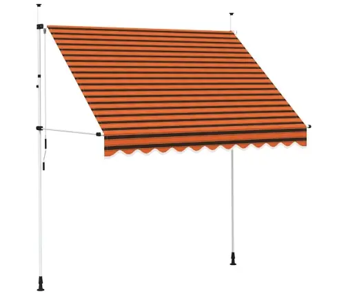 Izvelkama Markīze, Manuāla, 250 Cm, Oranža Un Brūna Vidaxl