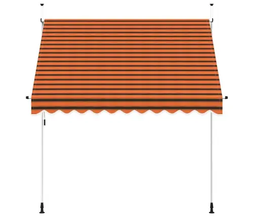 Izvelkama Markīze, Manuāla, 250 Cm, Oranža Un Brūna Vidaxl