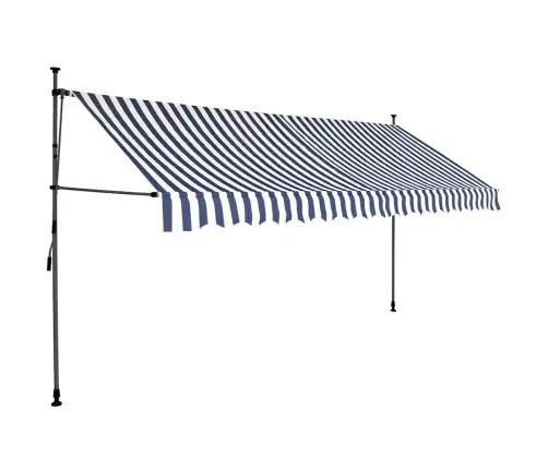 Rankinė Ištraukiama Markizė Su Led, Mėlyna Ir Balta, 400Cm