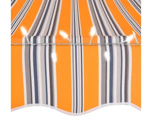 Izvelkama Markīze Ar Led, Manuāla, 300 Cm, Dzeltena Un Zila Vidaxl