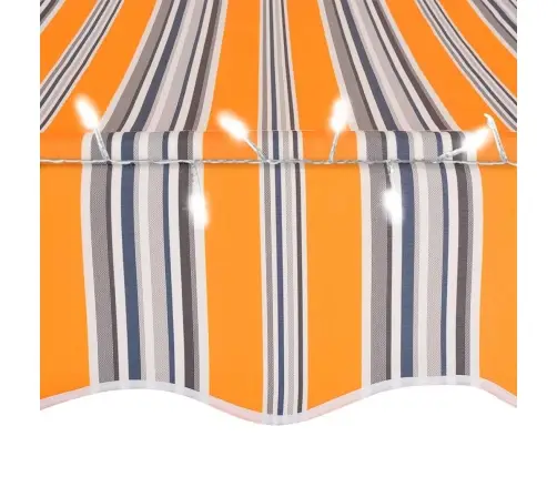 Izvelkama Markīze Ar Led, Manuāla, 350 Cm, Dzeltena Un Zila Vidaxl