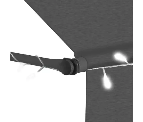 Izvelkama Markīze Ar Led, Manuāla, 300 Cm, Antracītpelēka Vidaxl