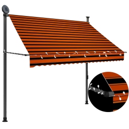 Rankinė Ištraukiama Markizė Su Led, Oranžinė Ir Ruda, 200Cm