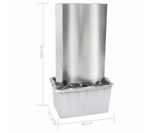 Sodo Fontanas, Sidabrinis, 60,2X37X122,1cm Plienas