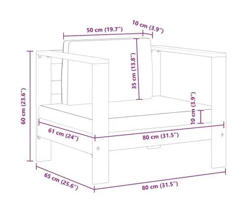 Dārza Krēsls Ar Matraci, Krēmbalts, Akācijas Masīvkoks Vidaxl