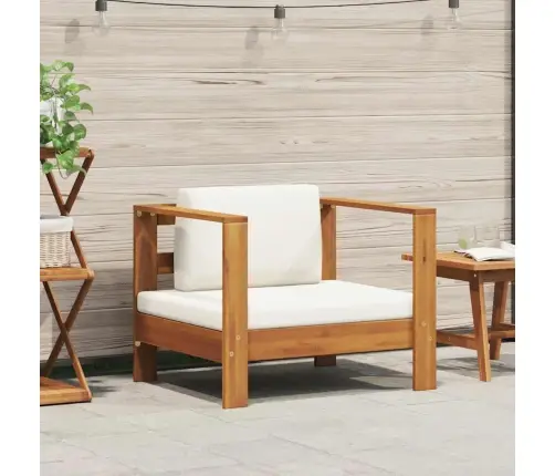 Dārza Krēsls Ar Matraci, Krēmbalts, Akācijas Masīvkoks Vidaxl