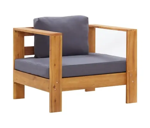 Dārza Krēsls Ar Matraci, Tumši Pelēks, Akācijas Masīvkoks Vidaxl