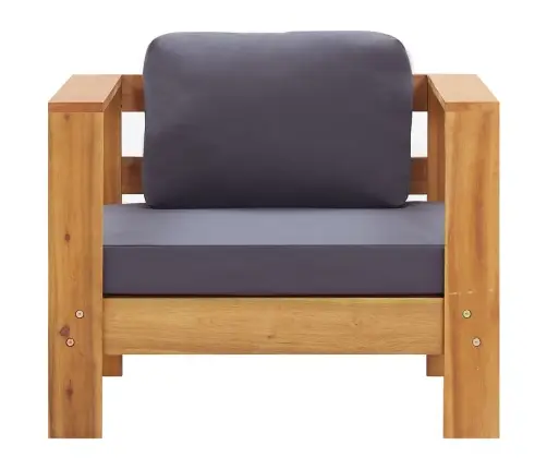 Dārza Krēsls Ar Matraci, Tumši Pelēks, Akācijas Masīvkoks Vidaxl