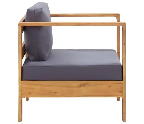 Dārza Krēsls Ar Matraci, Tumši Pelēks, Akācijas Masīvkoks Vidaxl