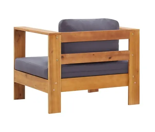 Dārza Krēsls Ar Matraci, Tumši Pelēks, Akācijas Masīvkoks Vidaxl