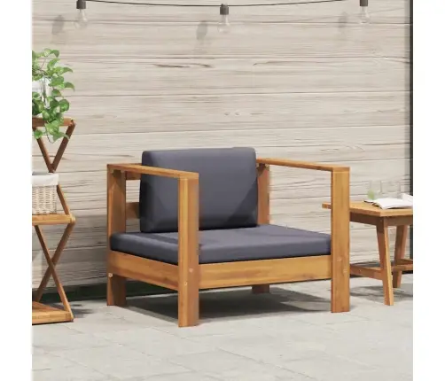 Dārza Krēsls Ar Matraci, Tumši Pelēks, Akācijas Masīvkoks Vidaxl