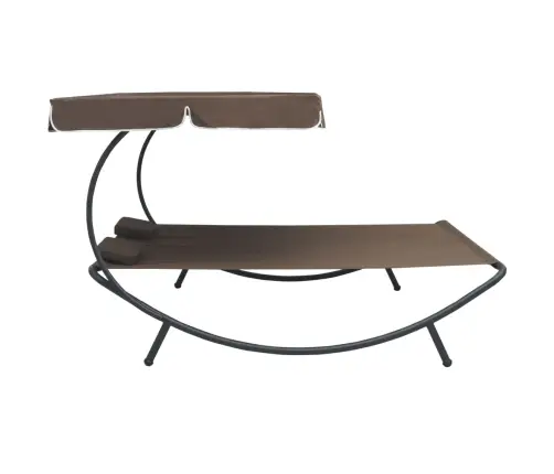 Āra Atpūtas Gulta Ar Jumtu Un Spilveniem, Brūna Vidaxl