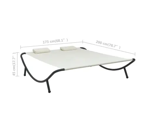 Lauko Poilsio Gultas, Kreminės Spalvos, Audinys