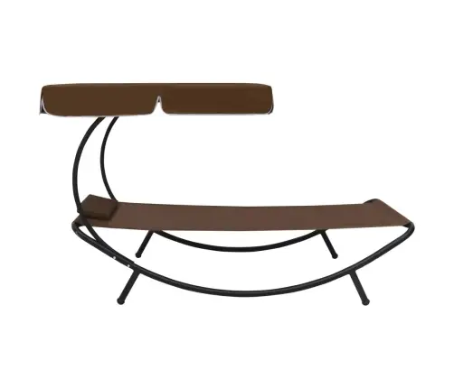 Dārza Atpūtas Gulta Ar Jumtu Un Spilvenu, Brūna Vidaxl