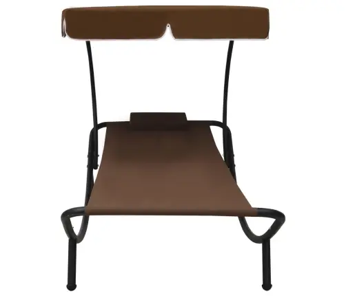 Dārza Atpūtas Gulta Ar Jumtu Un Spilvenu, Brūna Vidaxl