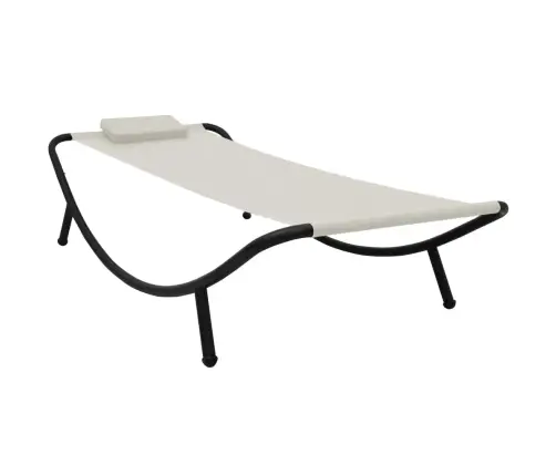Dārza Gulta, Krēmkrāsas, 200X90 Cm, Tērauds Vidaxl