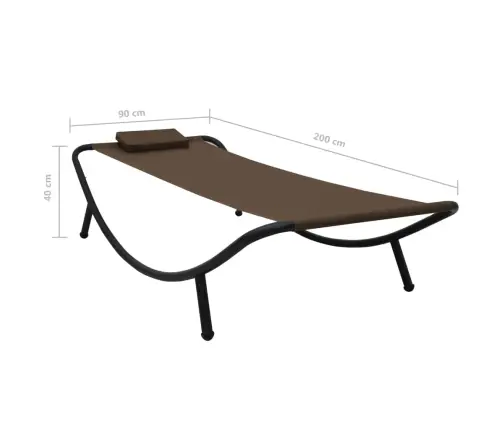 Dārza Gulta, Brūna, 200X90 Cm, Tērauds Vidaxl