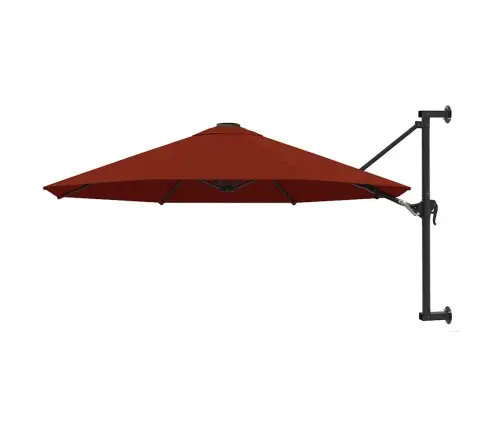 Saulessargs Ar Metāla Kātu, Sarkanbrūns, 300 Cm Vidaxl