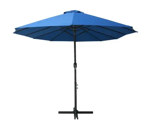 Lauko Skėtis Nuo Saulės Su Aliuminio Stulpu, Mėlynas, 460X270Cm