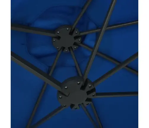 Lauko Skėtis Nuo Saulės Su Aliuminio Stulpu, Mėlynas, 460X270Cm