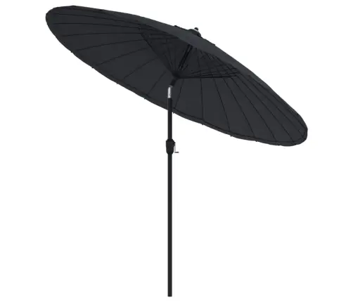 Dārza Saulessargs Ar Alumīnija Kātu, 270 Cm, Melns Vidaxl