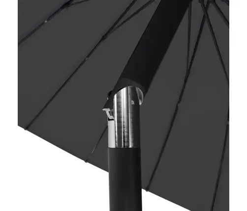 Dārza Saulessargs Ar Alumīnija Kātu, 270 Cm, Melns Vidaxl