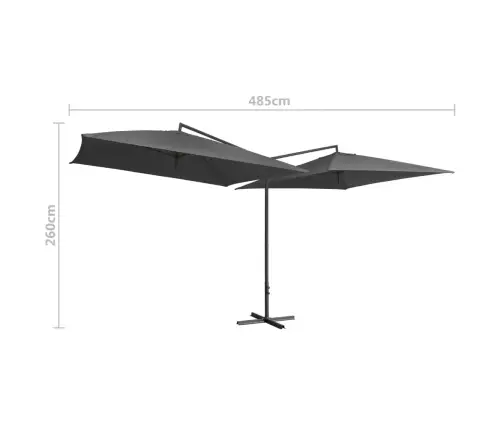 Kahene Päikesevari, Teraspostiga, 250 X 250 cm Antratsiithall