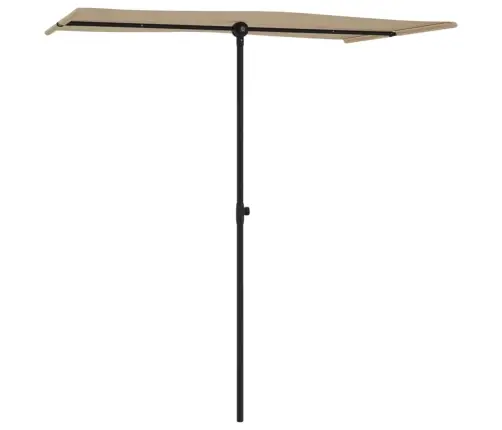 Dārza Saulessargs Ar Alumīnija Kātu, 180X110 Cm, Pelēkbrūns Vidaxl