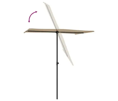 Dārza Saulessargs Ar Alumīnija Kātu, 180X110 Cm, Pelēkbrūns Vidaxl