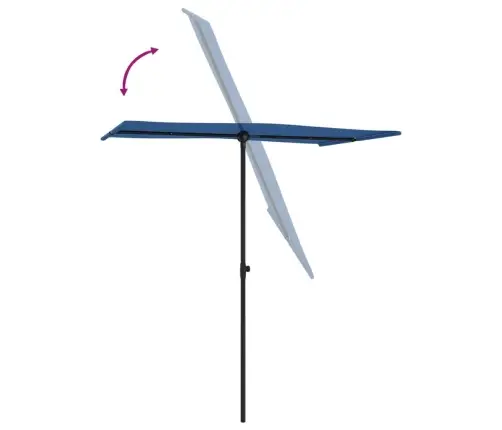 Dārza Saulessargs Ar Alumīnija Kātu, 180X110 Cm, Debeszils Vidaxl