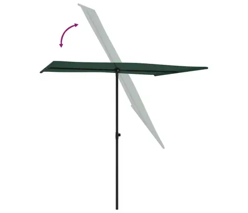 Dārza Saulessargs Ar Alumīnija Kātu, 2X1,5 M, Zaļš Vidaxl