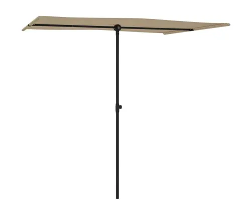 Sodo Skėtis Nuo Saulės Su Aliuminio Stulpu, Taupe, 2X1,5M