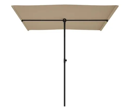 Sodo Skėtis Nuo Saulės Su Aliuminio Stulpu, Taupe, 2X1,5M