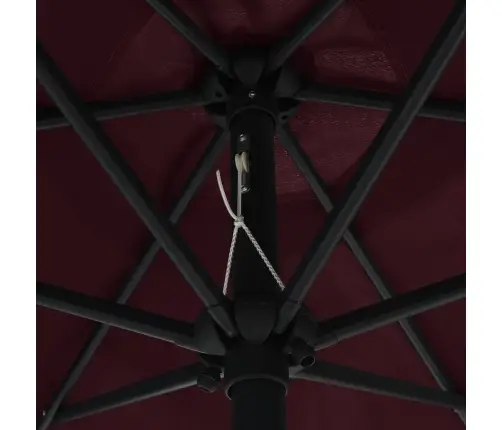Dārza Saulessargs Ar Alumīnija Kātu, 270X246 Cm, Vīnsarkans Vidaxl