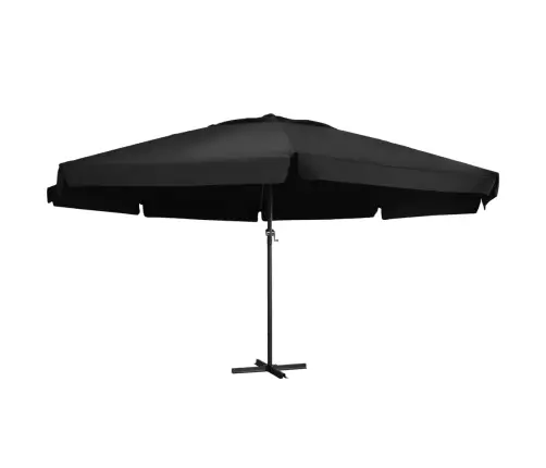 Dārza Saulessargs Ar Alumīnija Kātu, 500 Cm, Melns  Vidaxl