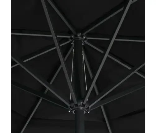 Dārza Saulessargs Ar Alumīnija Kātu, 500 Cm, Melns  Vidaxl