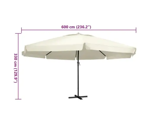 Aia Päikesevari Alumiiniumpostiga, 600 cm Liivabeež