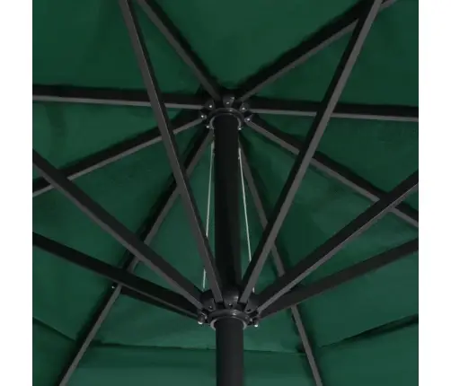 Dārza Saulessargs Ar Alumīnija Kātu, 600 Cm, Zaļš  Vidaxl